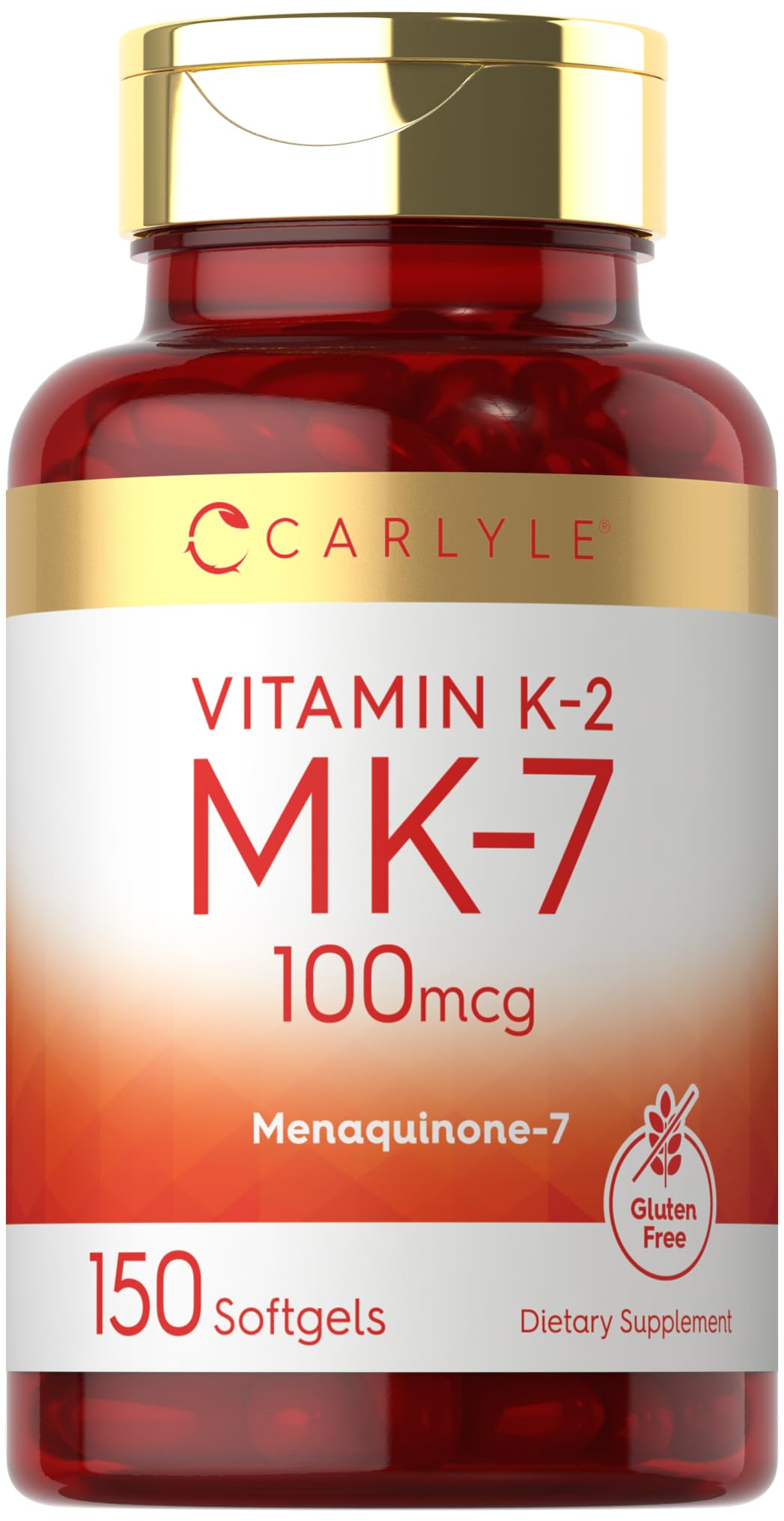Carlyle Vitamina K2 MK7 en botella, soporte diario para un estilo de vida activo