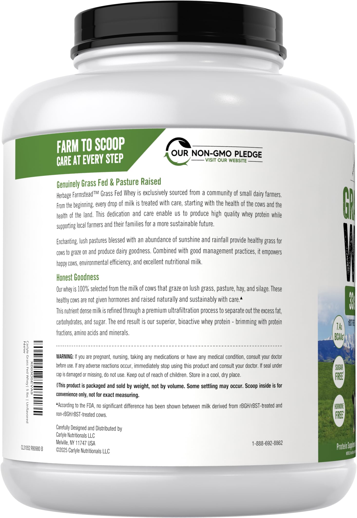 Carlyle whey con BCAAs para apoyo diario en entrenamientos.