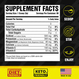 Carnivore Electrolytes botella transparente con medición para uso diario.