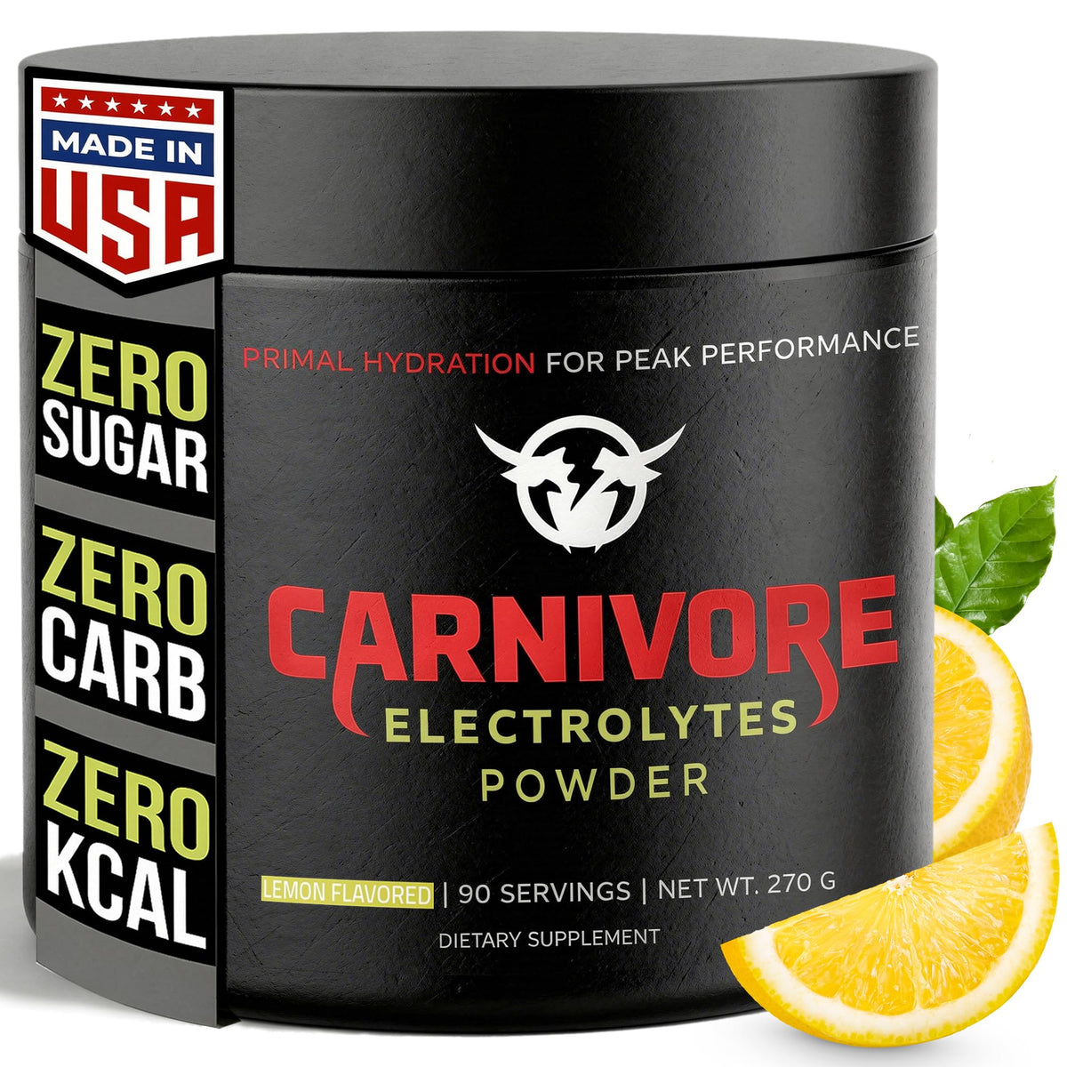 Carnivore Electrolytes, empaque en frasco para hidratación diaria sin azúcar.