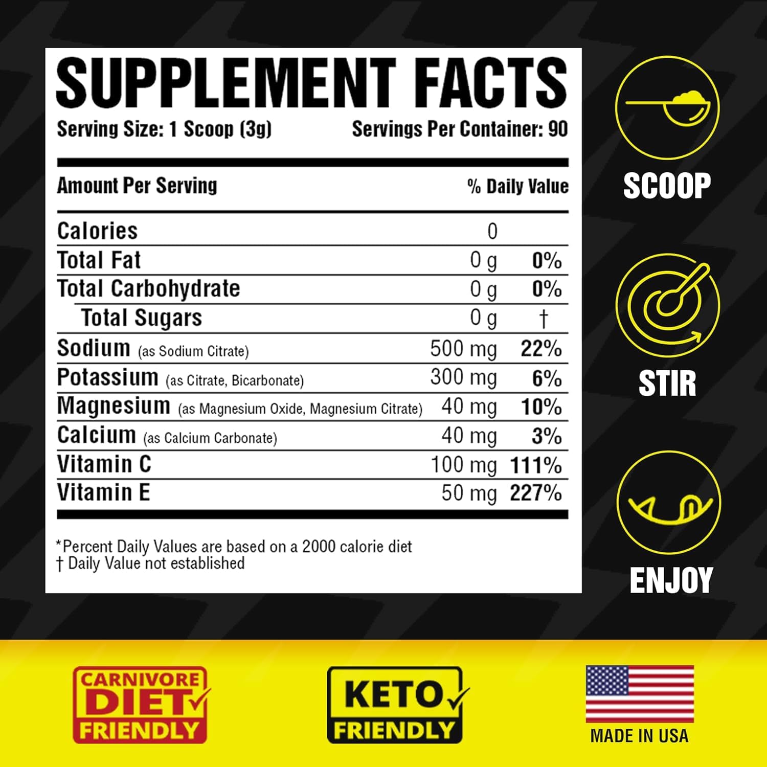 Carnivore Electrolytes mezcla para entrenamiento, apoyo a la función muscular durante ejercicios.