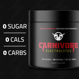 Carnivore Electrolytes mezcla rápida con agua para entrenamiento y energía.