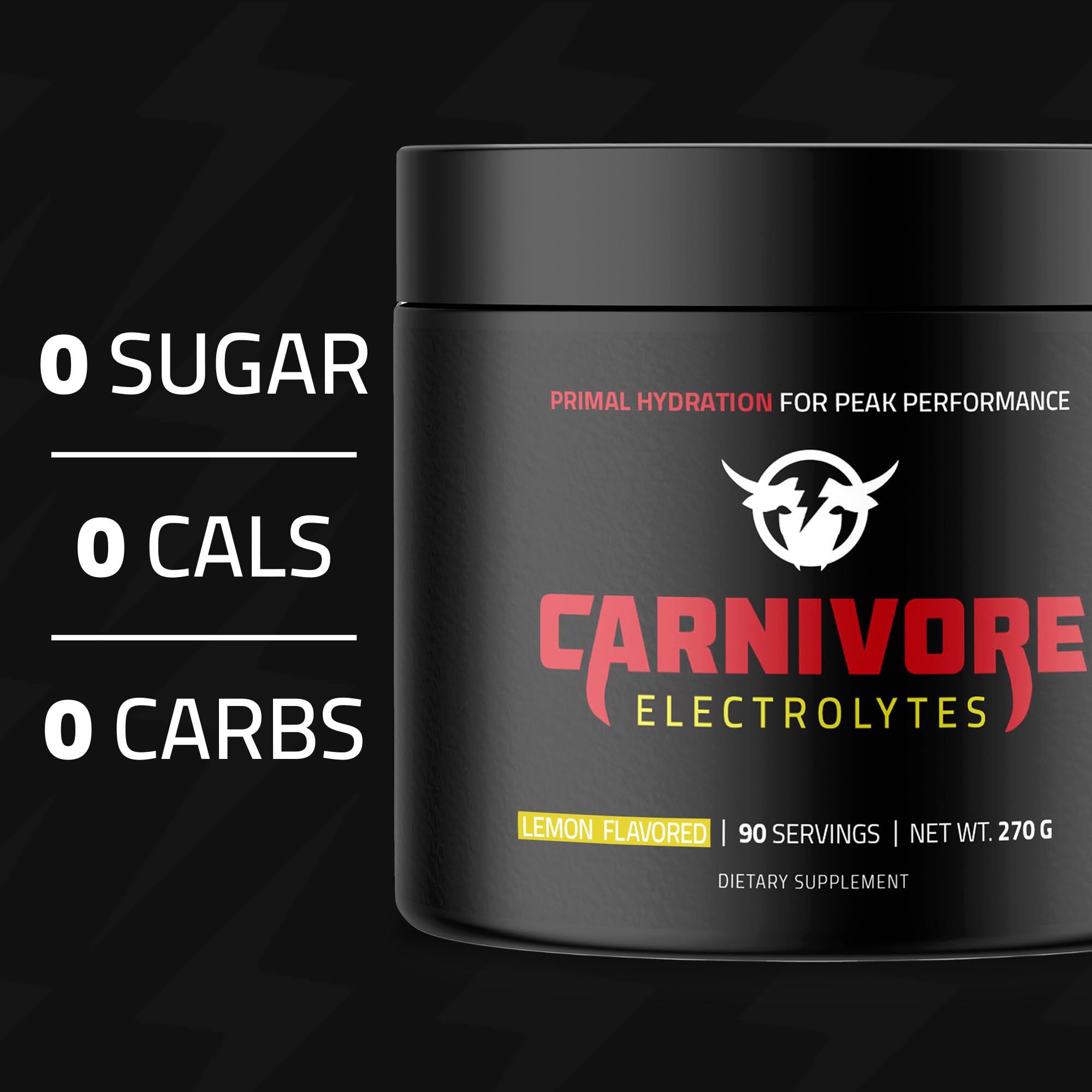 Carnivore Electrolytes polvo para verter en vaso, hidratación rápida.