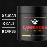 Carnivore Electrolytes polvo para verter en vaso, hidratación rápida.