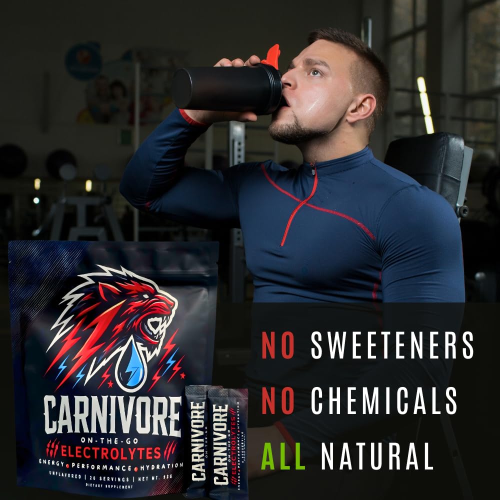 Carnivore On-The-Go Electrolytes: diseño portátil, fácil de llevar en cualquier lugar.