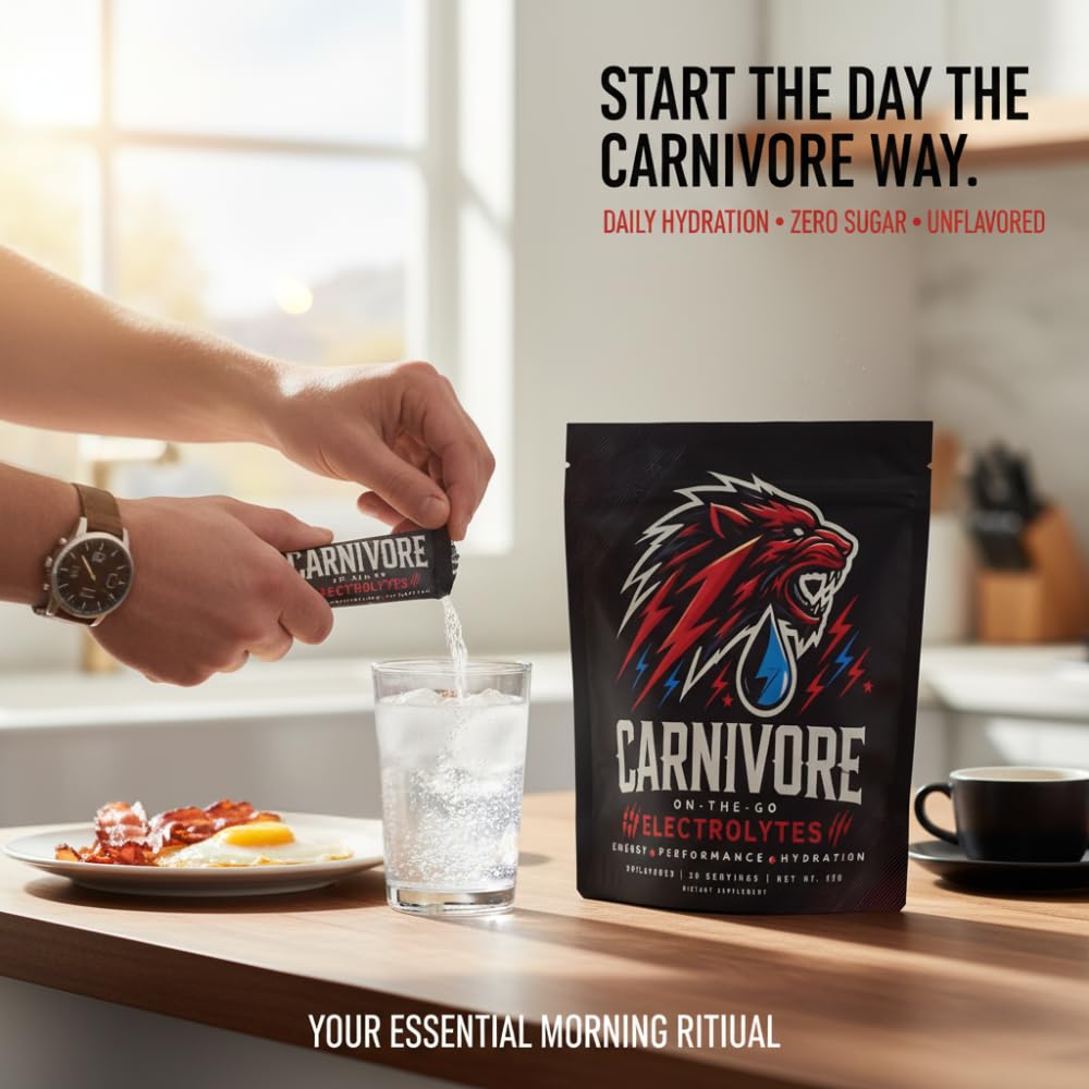 Carnivore On-The-Go Electrolytes: formato portátil para hidratarse en ruta o viaje.