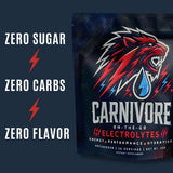 Carnivore On-The-Go Electrolytes: mezcla-en-agua con disolución rápida para entrenamientos.