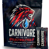 Carnivore On-The-Go Electrolytes: empaque-20-stick para hidratación diaria y práctica.