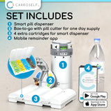 CARROSELF: organizador semanal para cuatro dosis diarias