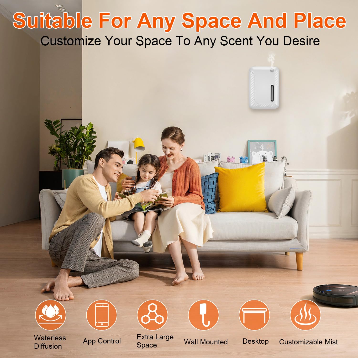Carry360 difusor con control por aplicación y mandos para mayor flexibilidad.