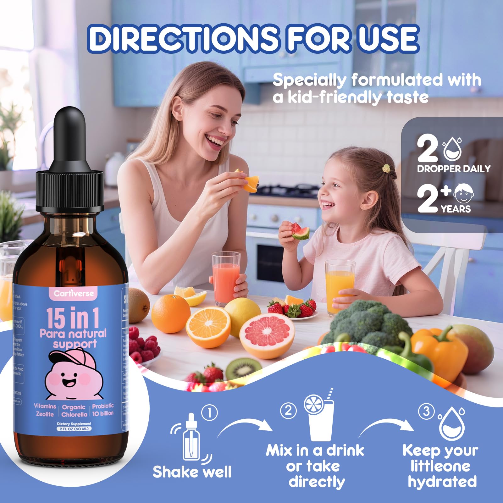Cartiverse Parasite Cleanse: apto para niños desde 2 años.
