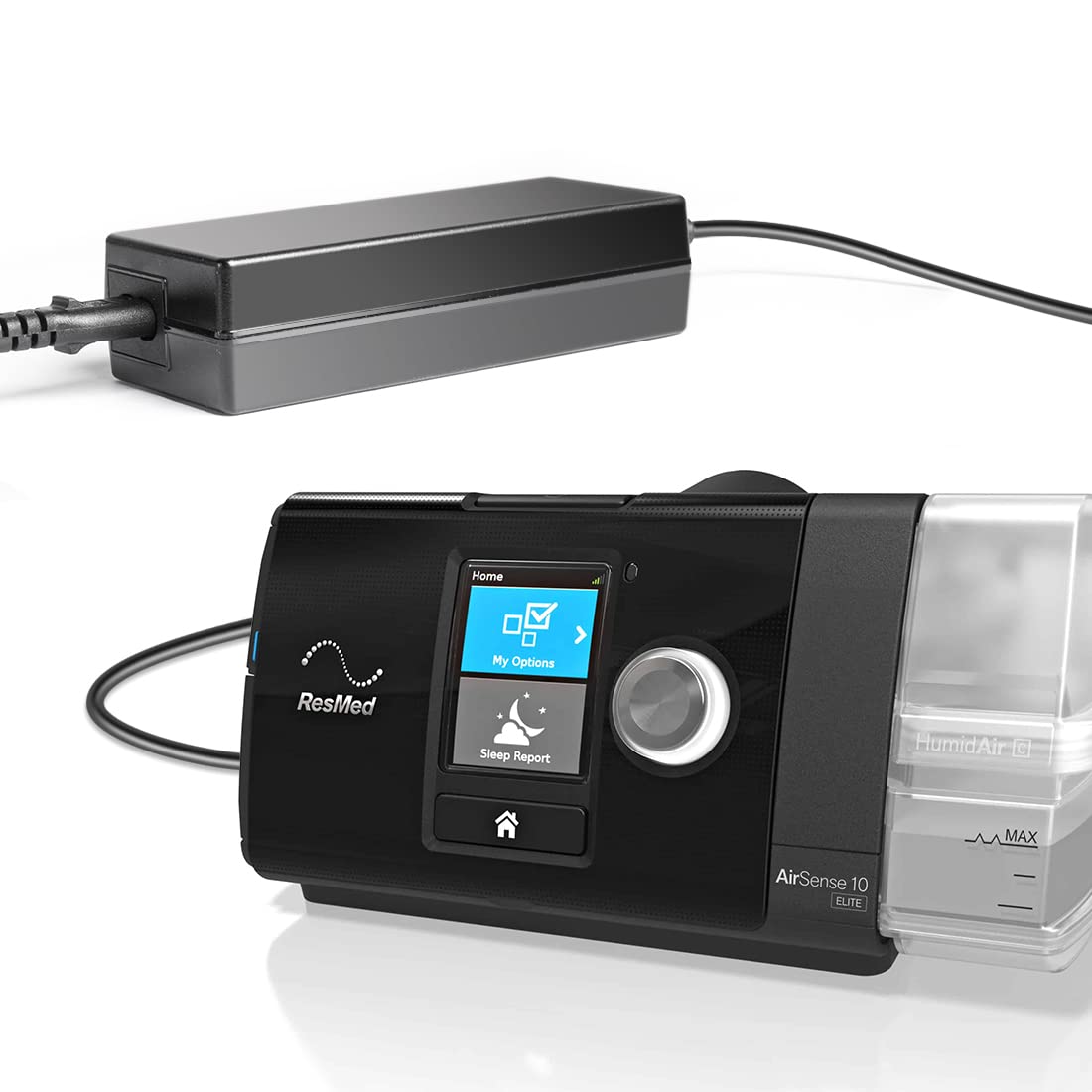 Casimy adaptador 90W 24V, entrada visible y diseño práctico para viaje.
