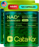 Cata-Kor NAD liposomal cápsulas: soporte para energía celular y nutrición diaria.