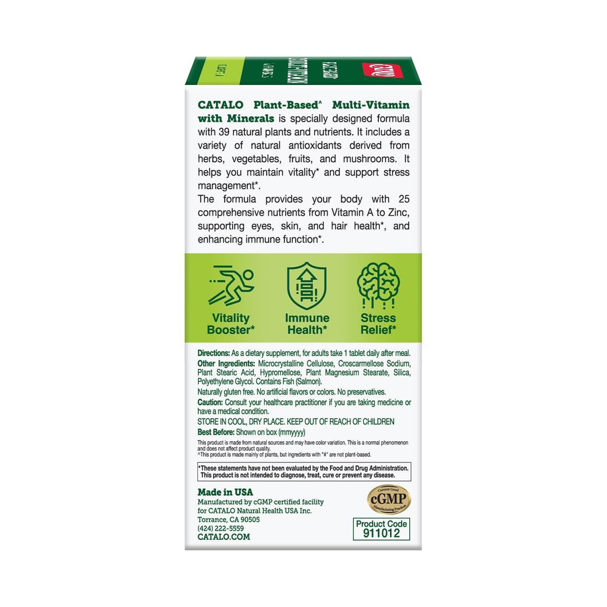 CATALO envase detallado, sin artificios y sin gluten, para tu nutrición.