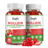 Catfit gomitas mullein para pulmones, botella; apoyo respiratorio natural.