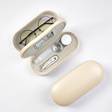 Cauyuan estuche doble con espejo incorporado para ajustes rápidos de gafas