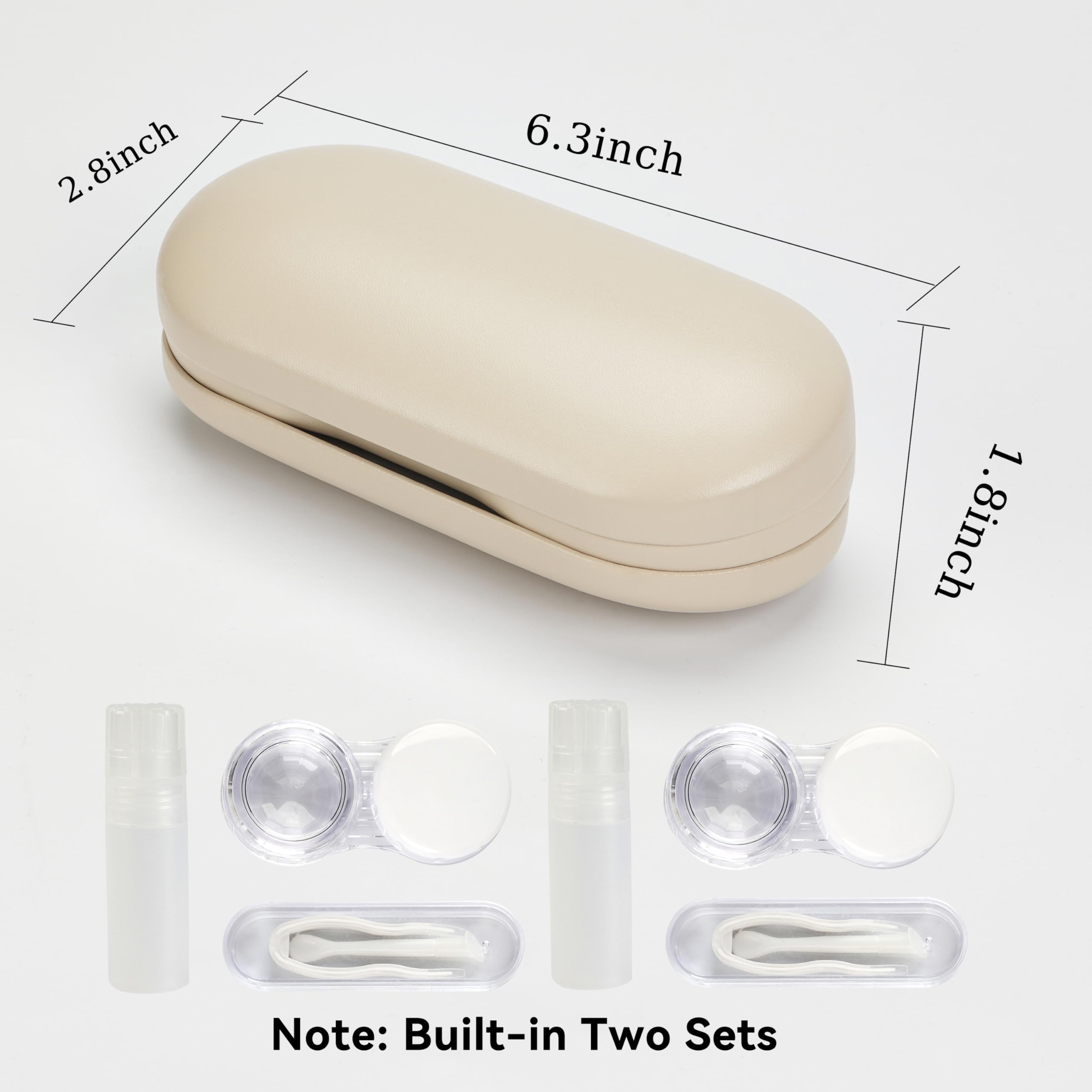 Estuche Cauyuan 2 en 1 para viaje con compartimento para lentes de contacto