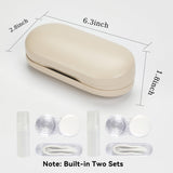 Estuche Cauyuan 2 en 1 para viaje con compartimento para lentes de contacto