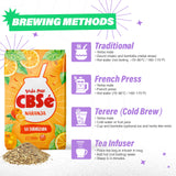 CBSé Yerba Mate Naranja: empaque para conservar frescura y sabor natural.