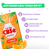 CBSé Yerba Mate Naranja: preparación tradicional con mate y bombilla para ritual diario.
