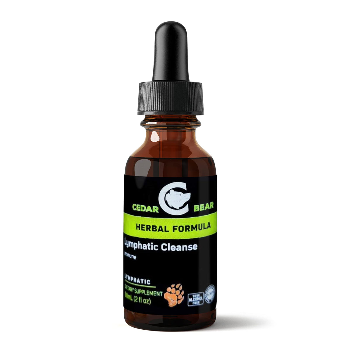 Cedar Bear Naturales, gotas drenaje linfático en botella para apoyar el sistema linfático.