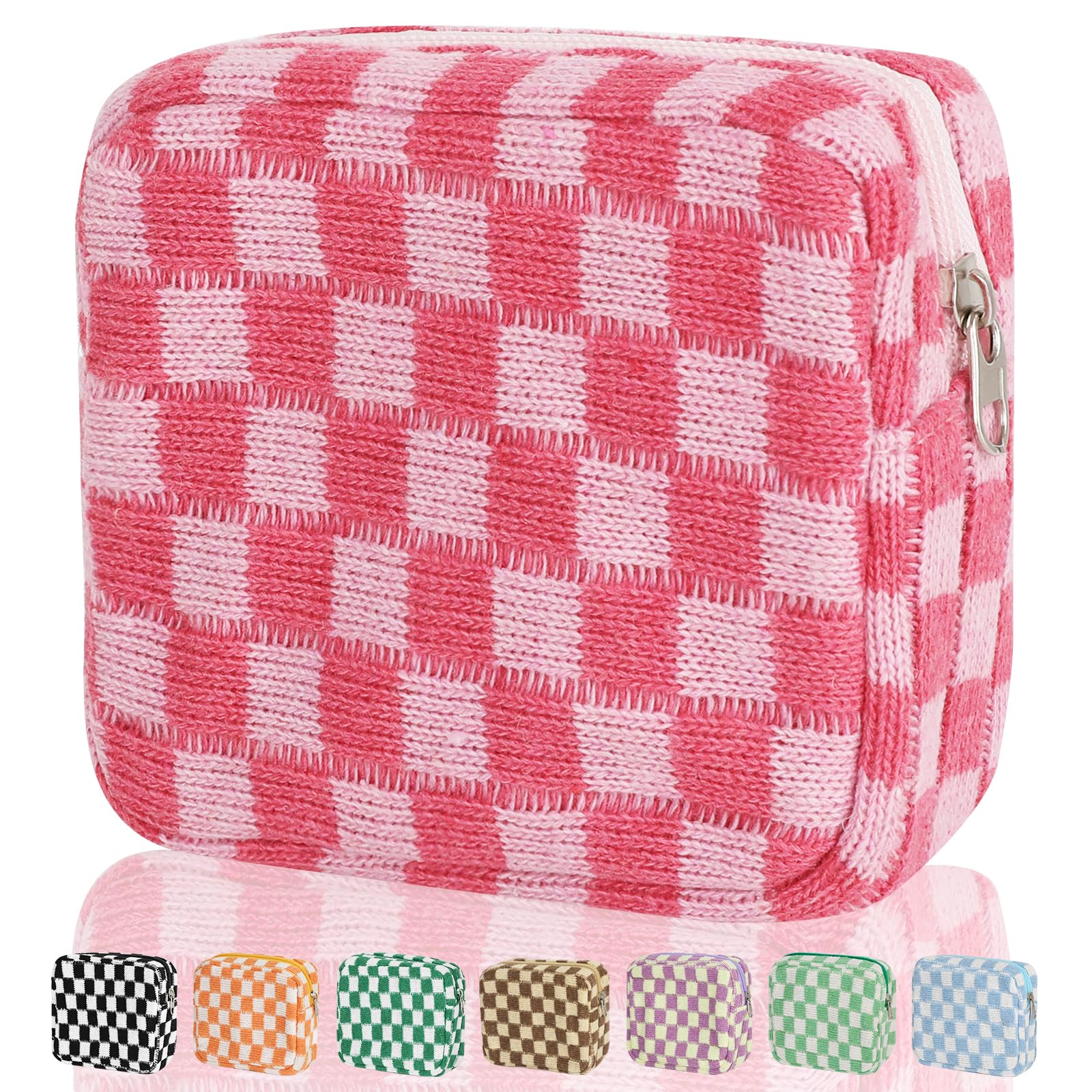 CekPo bolsa con diseño a cuadros, ideal para organizar toallas sanitarias con estilo.