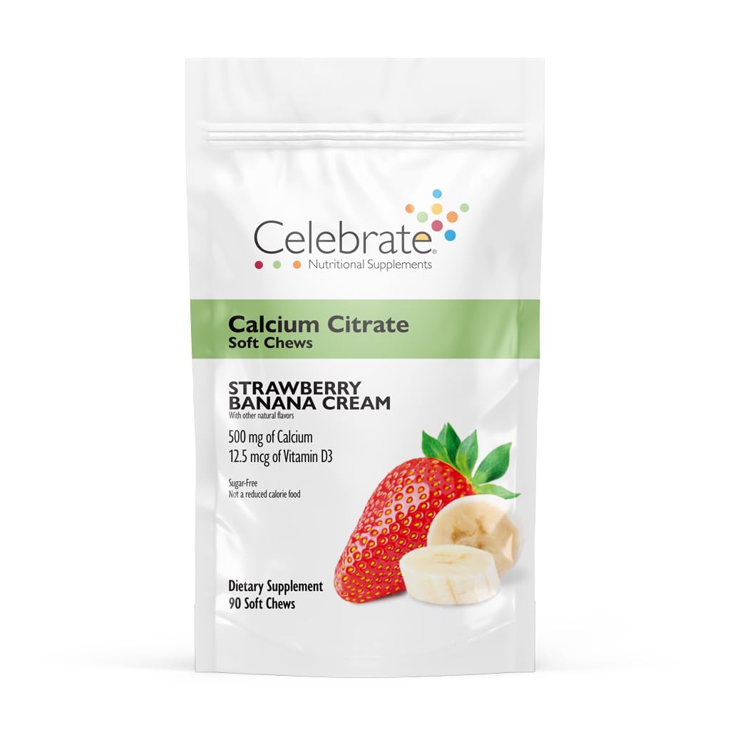  Celebrate Bariatric Calcio Citrato Soft Chews en empaque práctico para consumo diario.