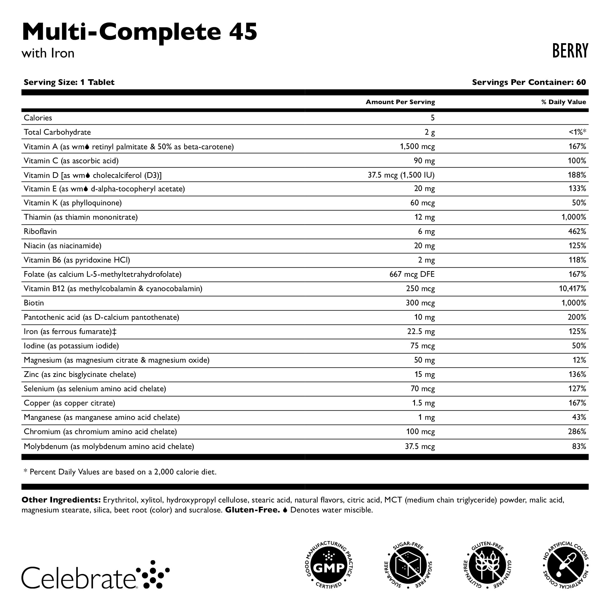 Celebrate Bariatric Multi-Complete Chewables con sabor baya, una toma más agradable.