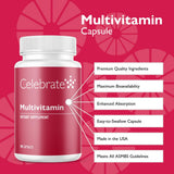 Celebrate Bariátrico Multivitamínico: cápsulas fáciles de tragar para uso diario.