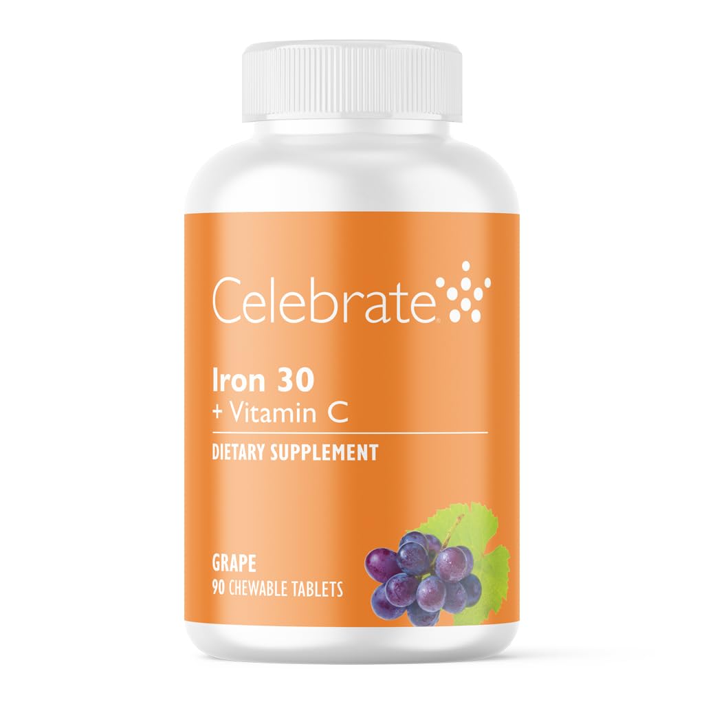 Celebrate Hierro tabletas masticables sabor uva para apoyar hierro tras cirugía bariátrica