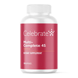 Celebrate multivitamínicos 45 mg con hierro, botella, apoyo diario para la energía.