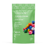 Celebrate Vitamins calcio citrato soft chews: empaque práctico para llevar y dosificación diaria.
