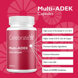 Cápsulas de Celebrate Vitamins Multi ADEK, fáciles de tragar
