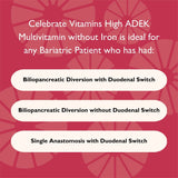 Celebrate Vitamins Multi ADEK apto para gluten y sin azúcar.