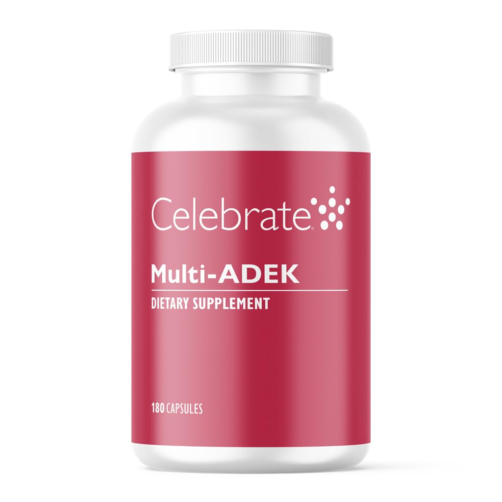 Celebrate Vitamins Multi ADEK sin hierro, cápsulas fáciles de tragar para pacientes bariátricos.