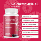CelebrateONE chicles 18 mg hierro, textura suave para masticación diaria