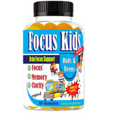 Celebrity LifeStyle Focus Kids Gummies, empaque visible, posible apoyo a la atención