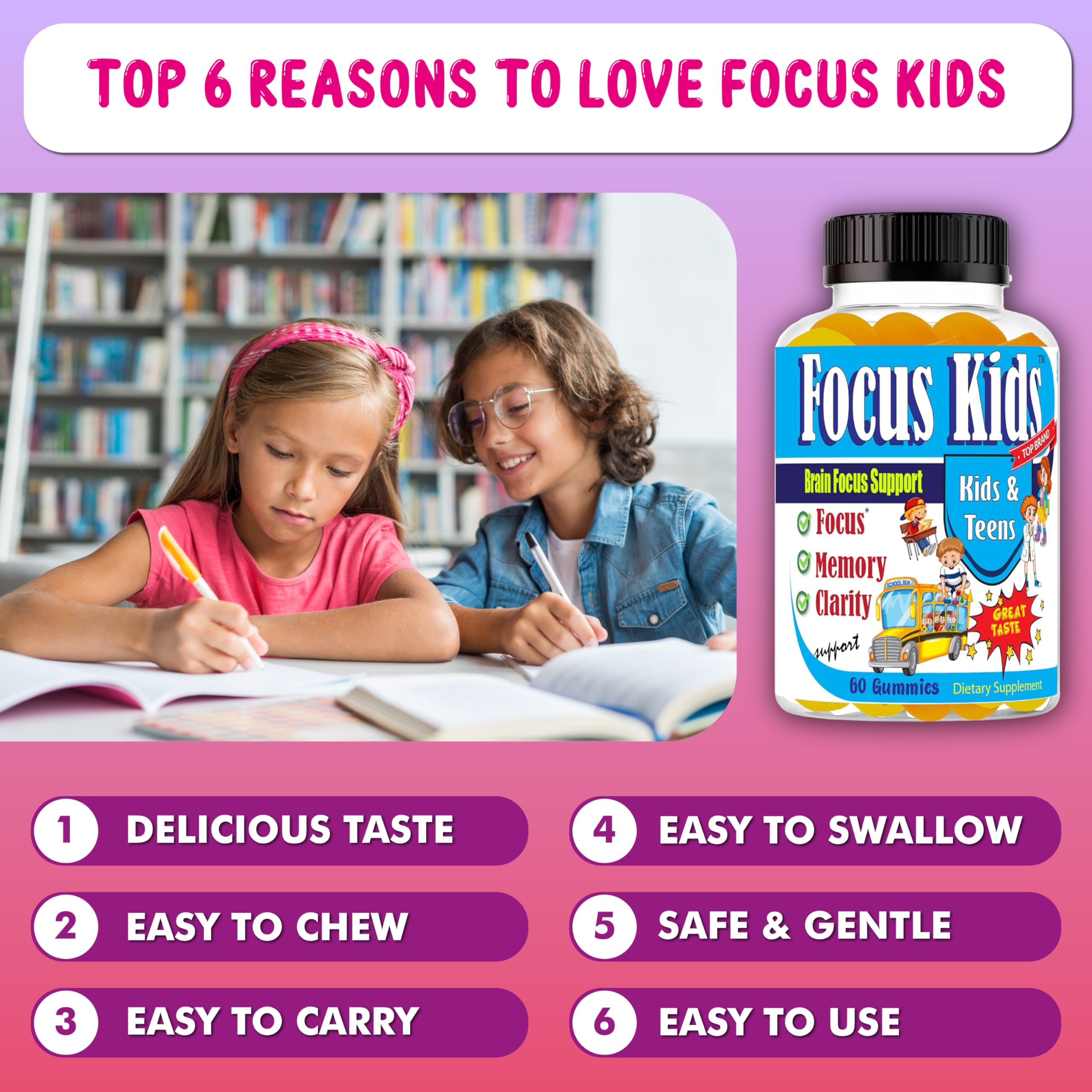 Gominolas Celebrity LifeStyle Focus Kids, textura suave y fácil de masticar