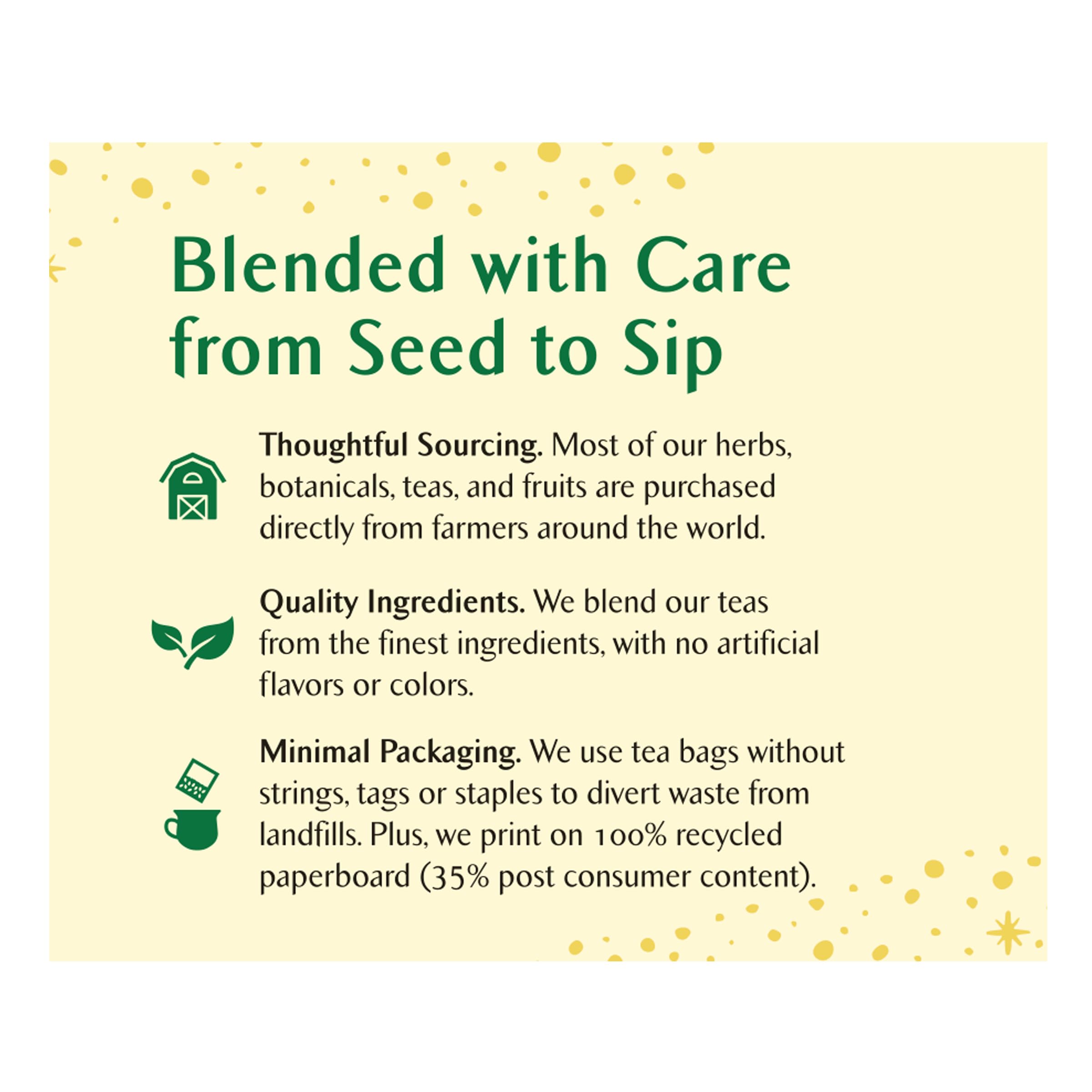 Empaque reciclable y bolsas sin cuerda de Celestial Seasonings reducen residuos