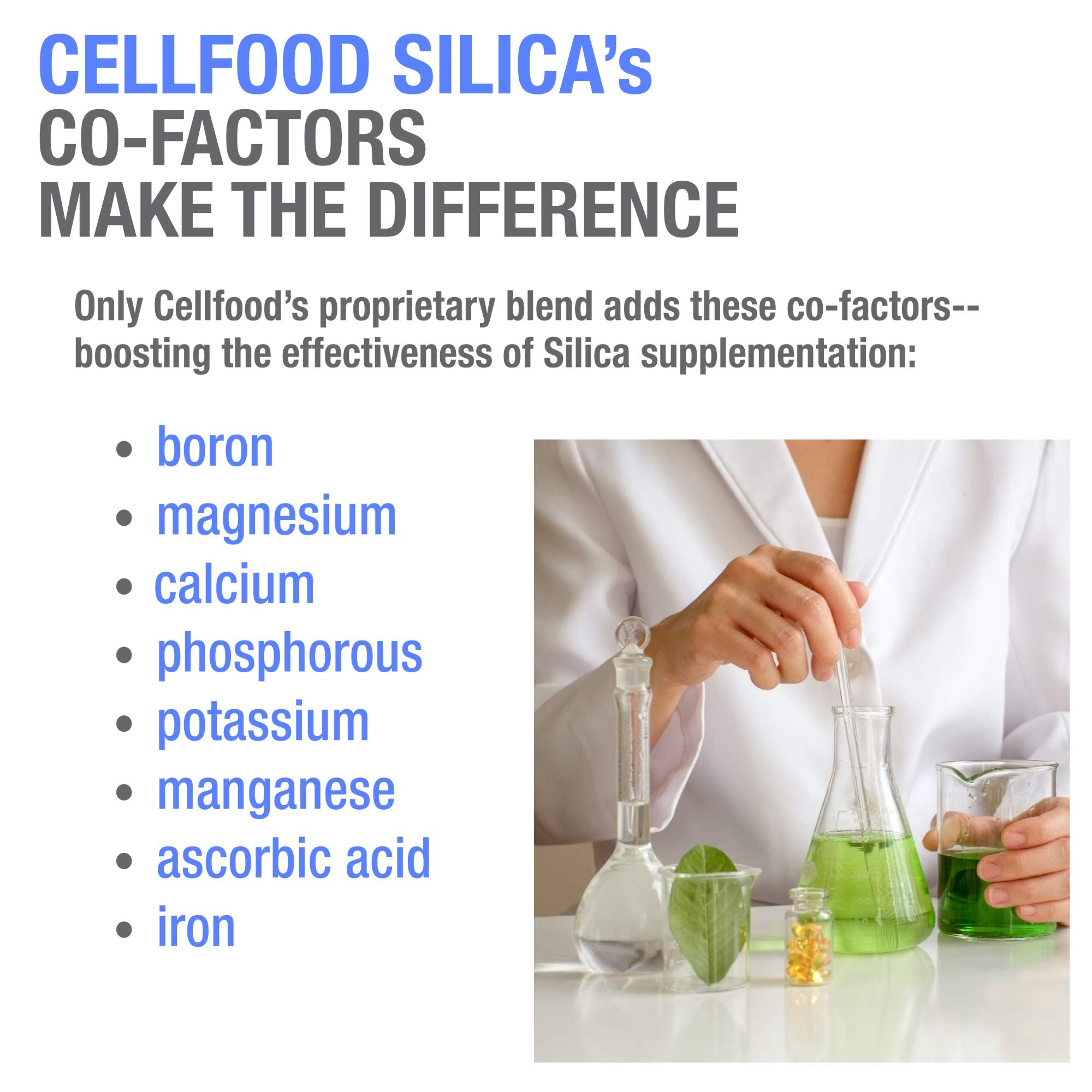 Cellfood Sílica Esencial uso diario para rutina de cuidado de piel