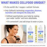 Vaso con Cellfood mezclado para empezar el día con vitalidad
