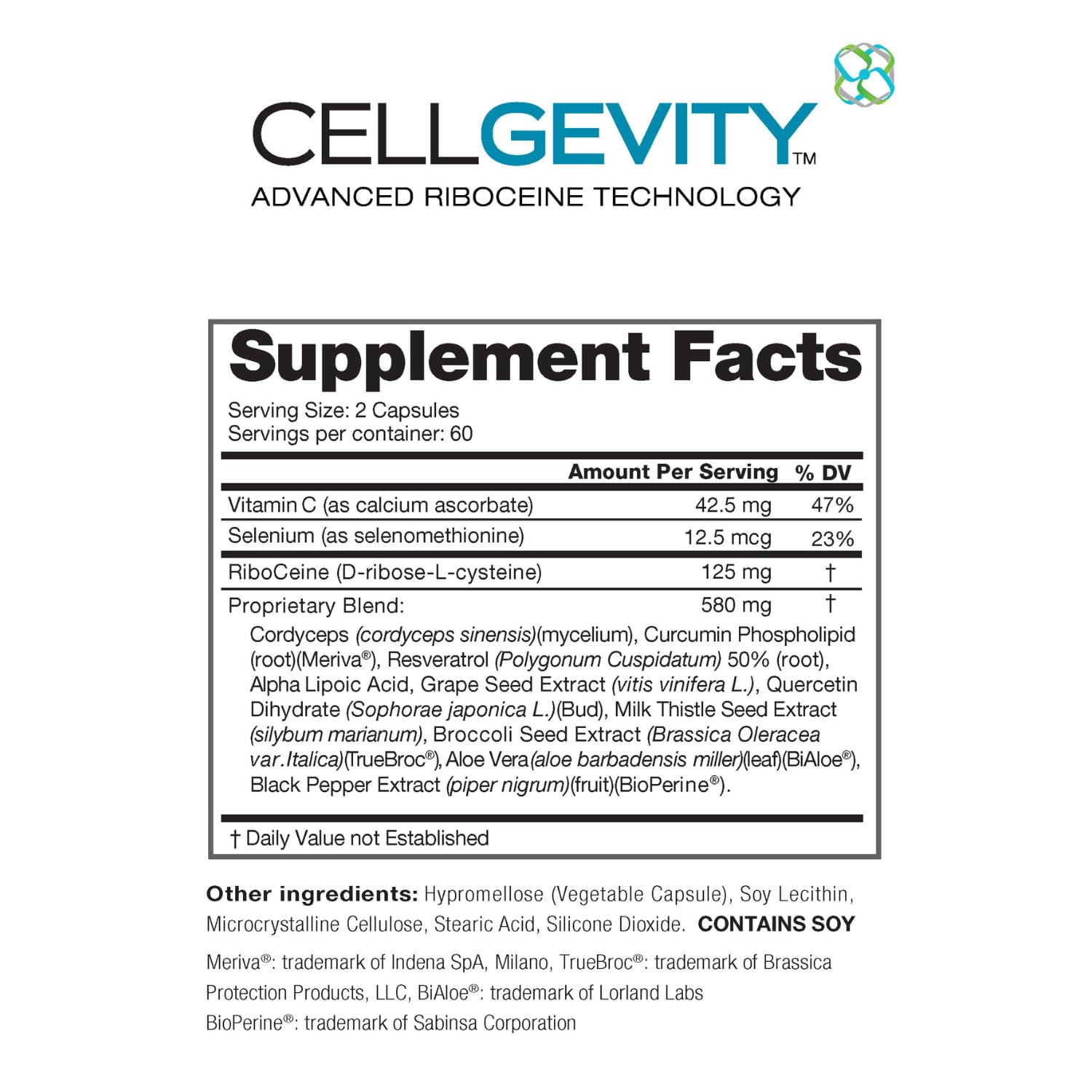 Cellgevity, ingredientes con riboceina, apoyo antioxidante potencial para el día a día.