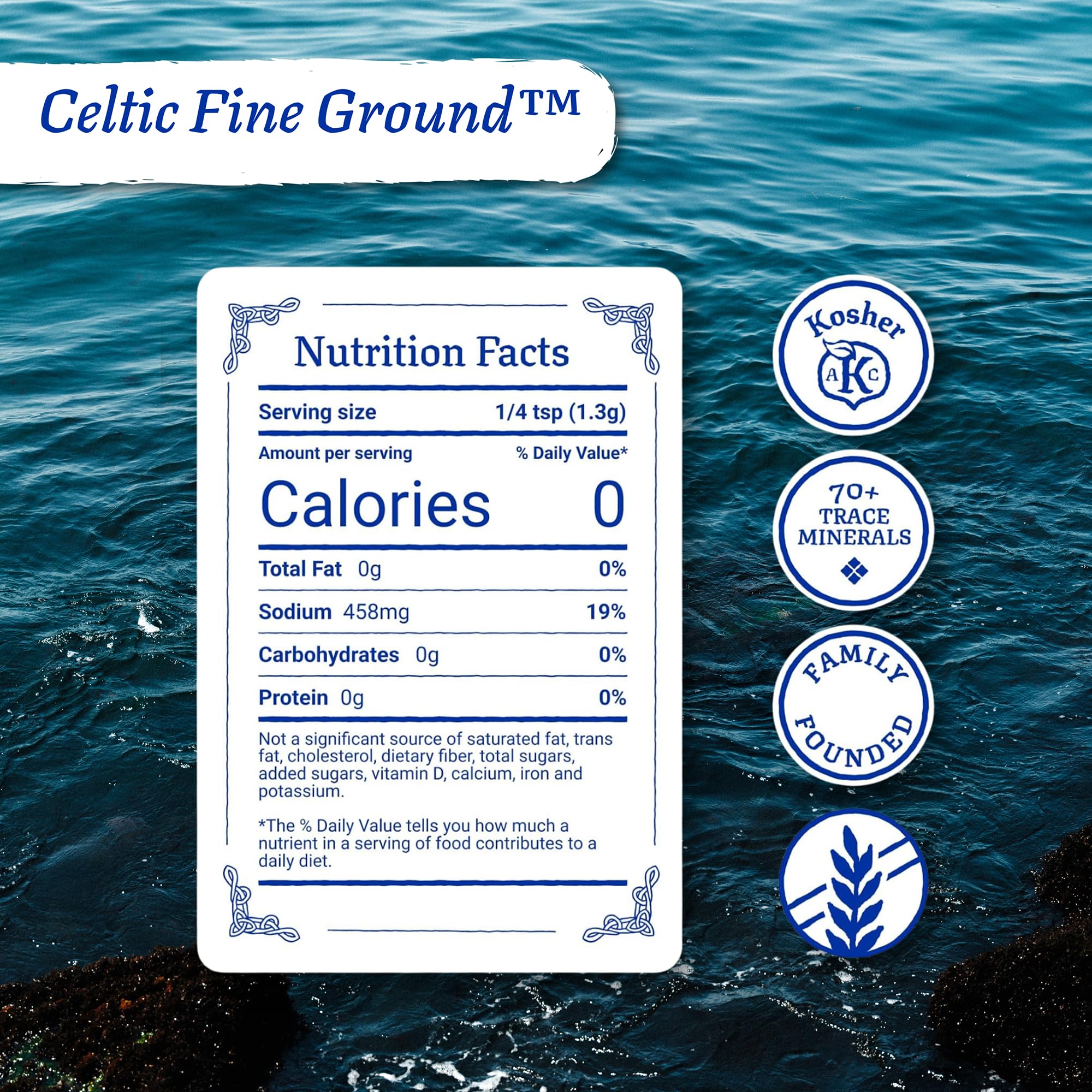Celtic Sea Salt, cosecha sostenible, para un sabor puro y natural.