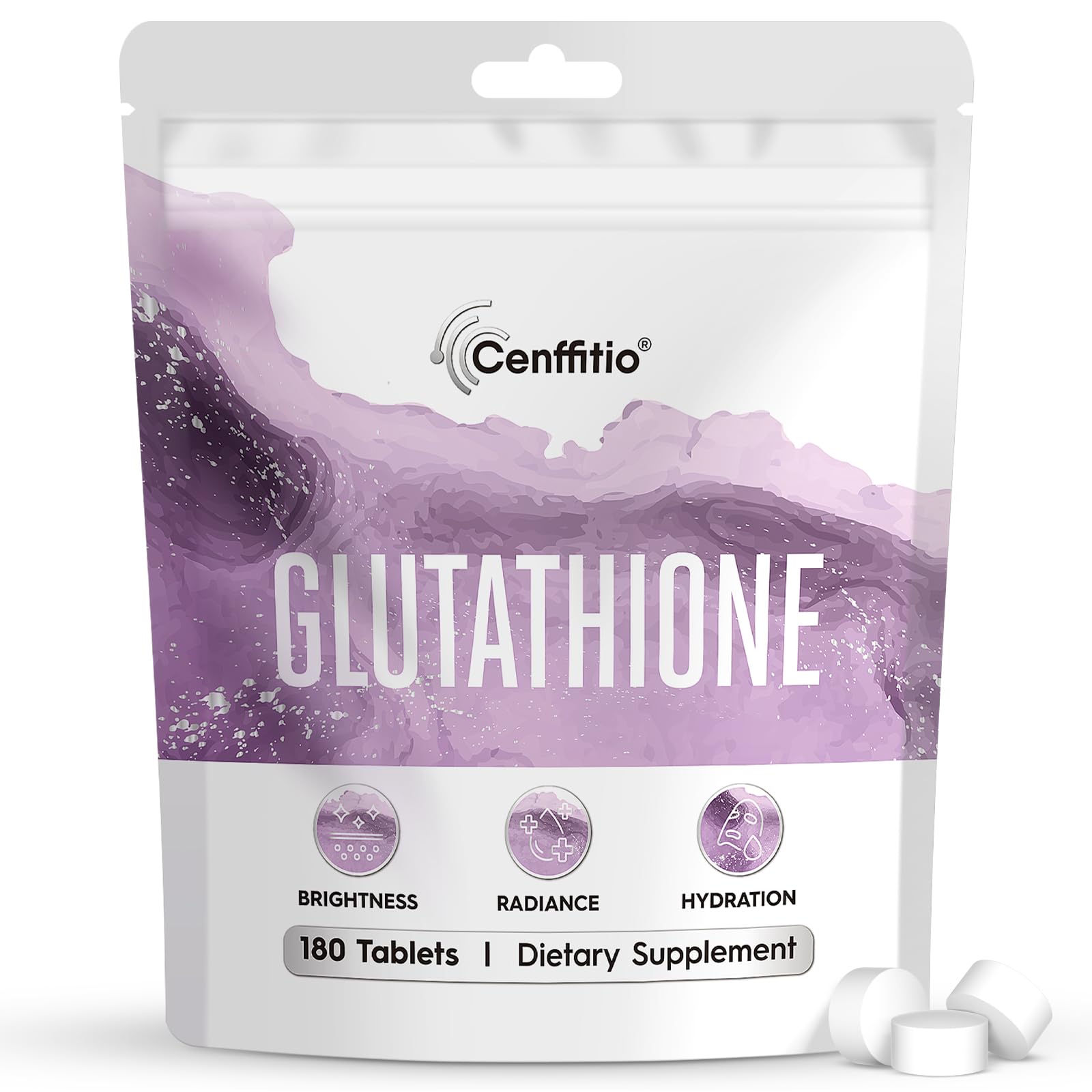 Botella Cenffitio Glutacion con brillo natural para la piel.