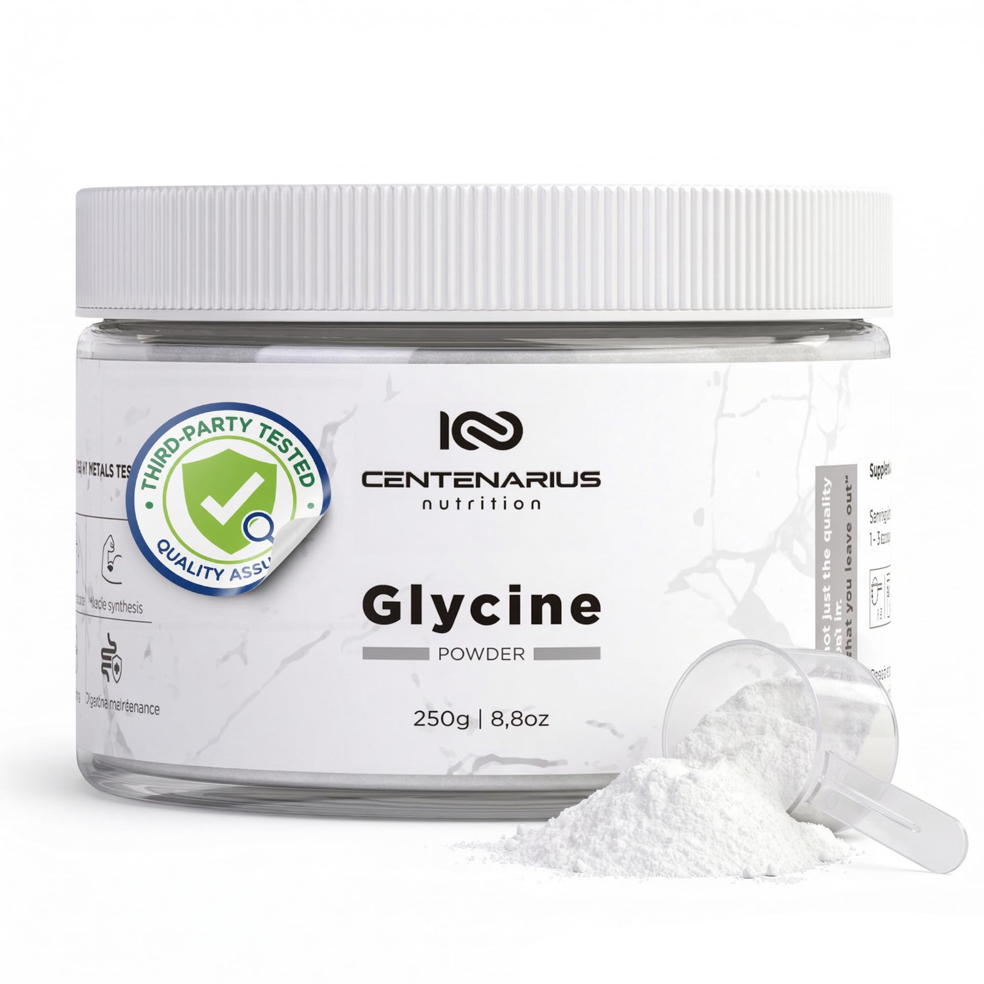 Centenarius Glicina: polvo de 250 g en envase para uso diario