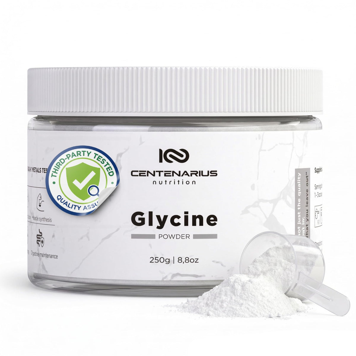 Centenarius Glicina: polvo de 250 g en envase para uso diario