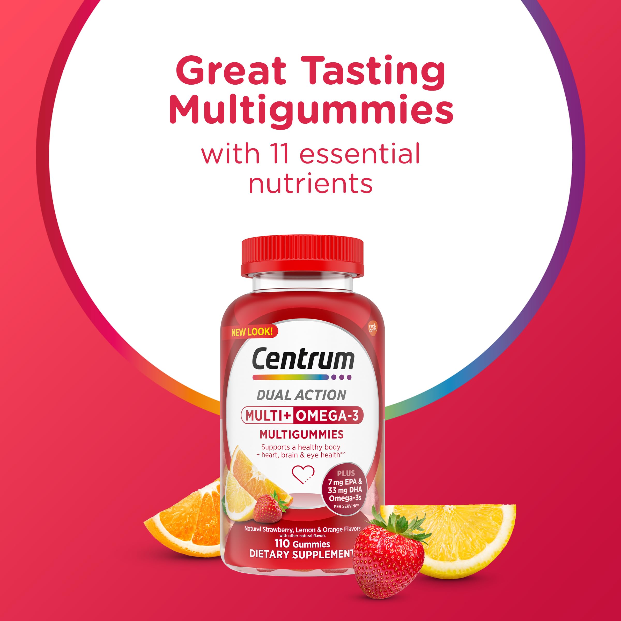 Centrum MultiGummies gomitas-textura-brillante, sabor agradable para snack saludable