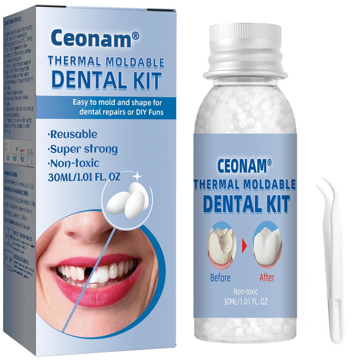 Ceonam kit de reparación dental, dientes temporales, mejora la sonrisa temporal en casa