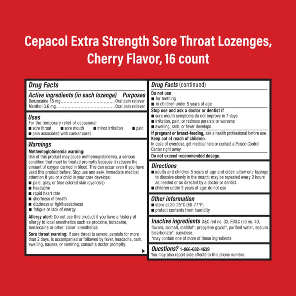 Cepacol mentol, pastilla refrescante para irritación bucal