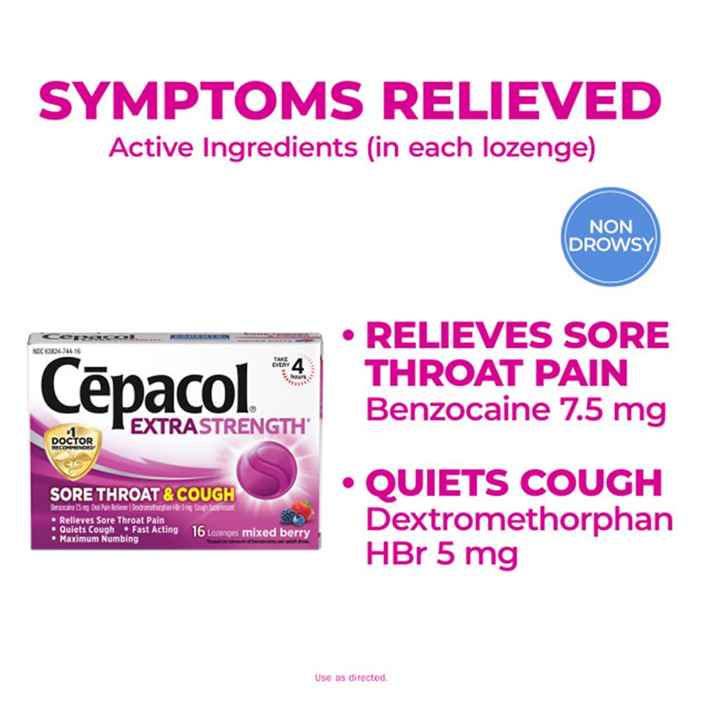 Cepacol pastilla masticable, textura suave para disolución